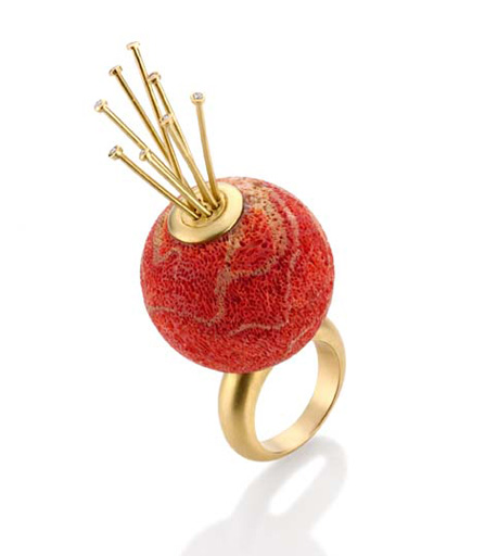 Sandra Frias / anel / coqueiro coral